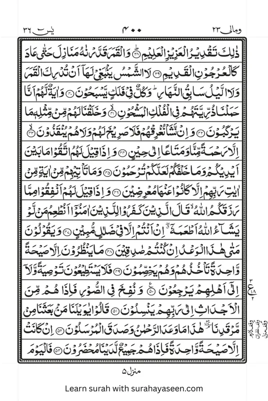 Surah Yaseen English Translation