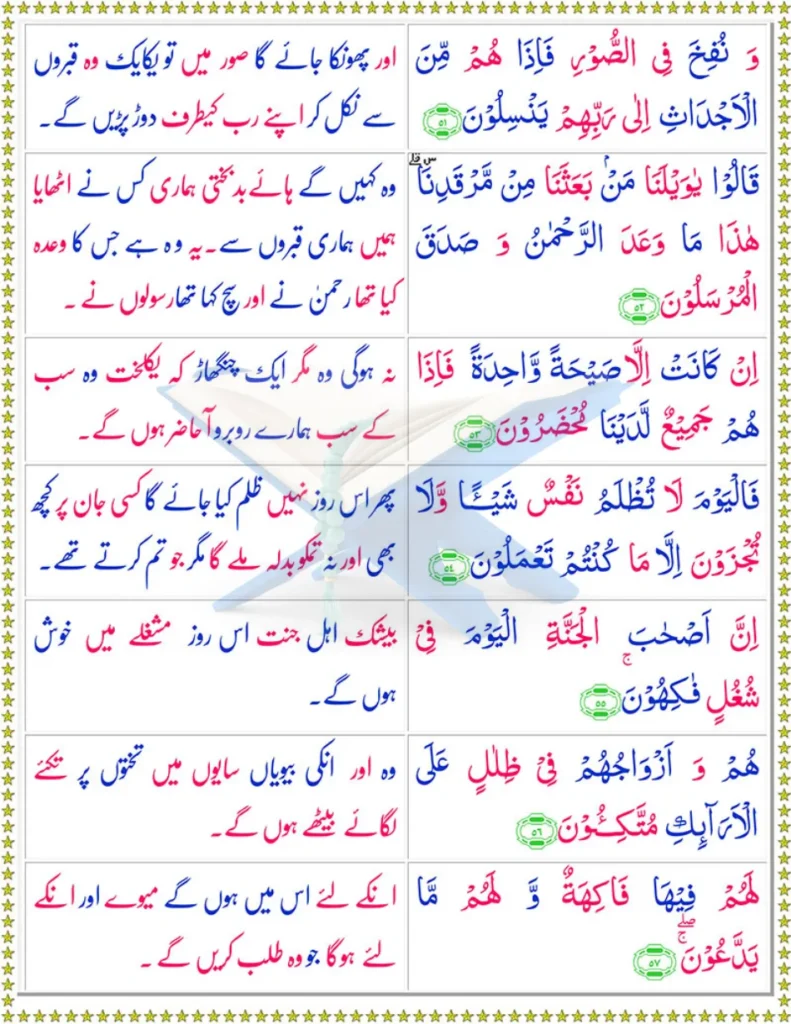 Page 9 of Surah Yaseen with Urdu translation