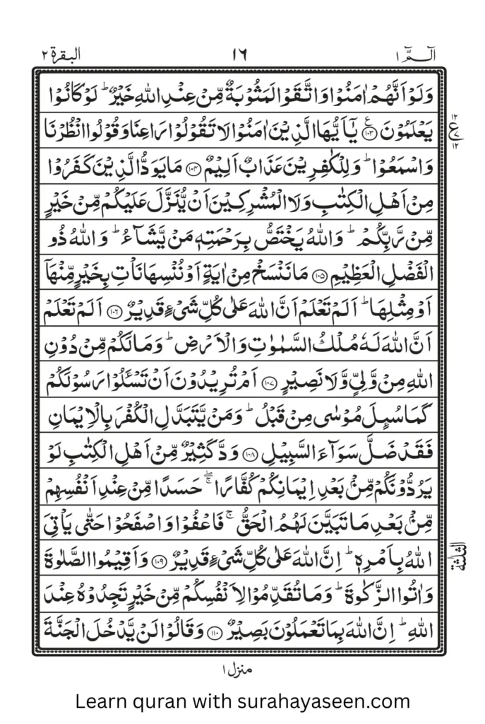 Quran Para 1 Page 14 – Holy Quran Para 1 image with translation support