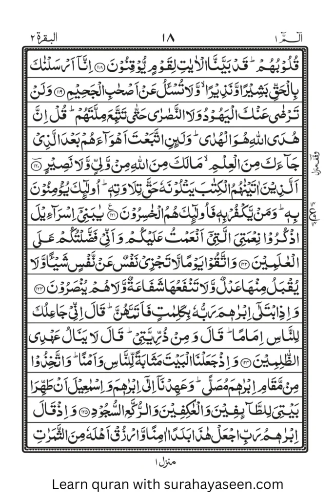 Quran Para 1 Page 16 – Islamic page for recitation and learning
