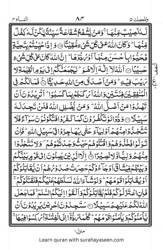 Quran Para 5 PDF with Color Coded Tajweed